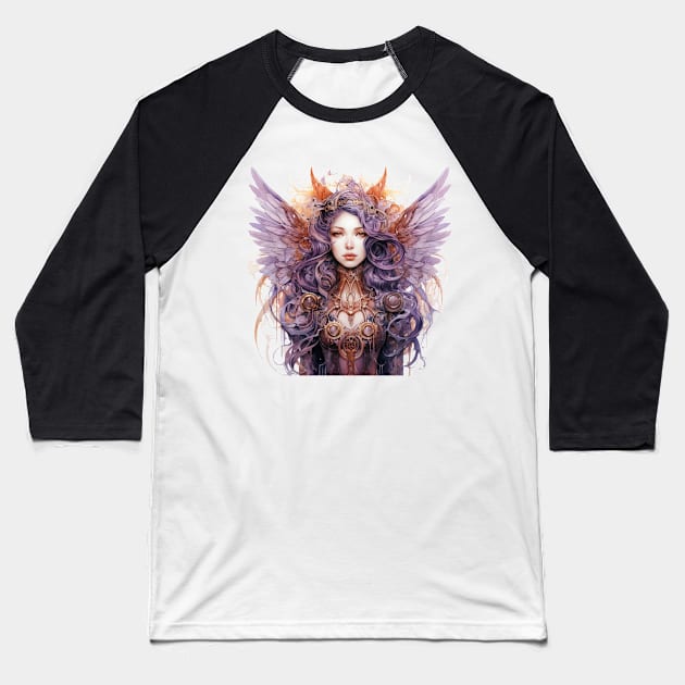 Steampunk Angel #7 Baseball T-Shirt by Chromatic Fusion Studio